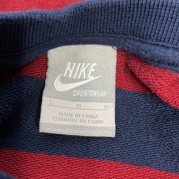 Vintage Nike Striped Sweatshirt Navy & Red Size Large Y2K - Picture 3 of 8